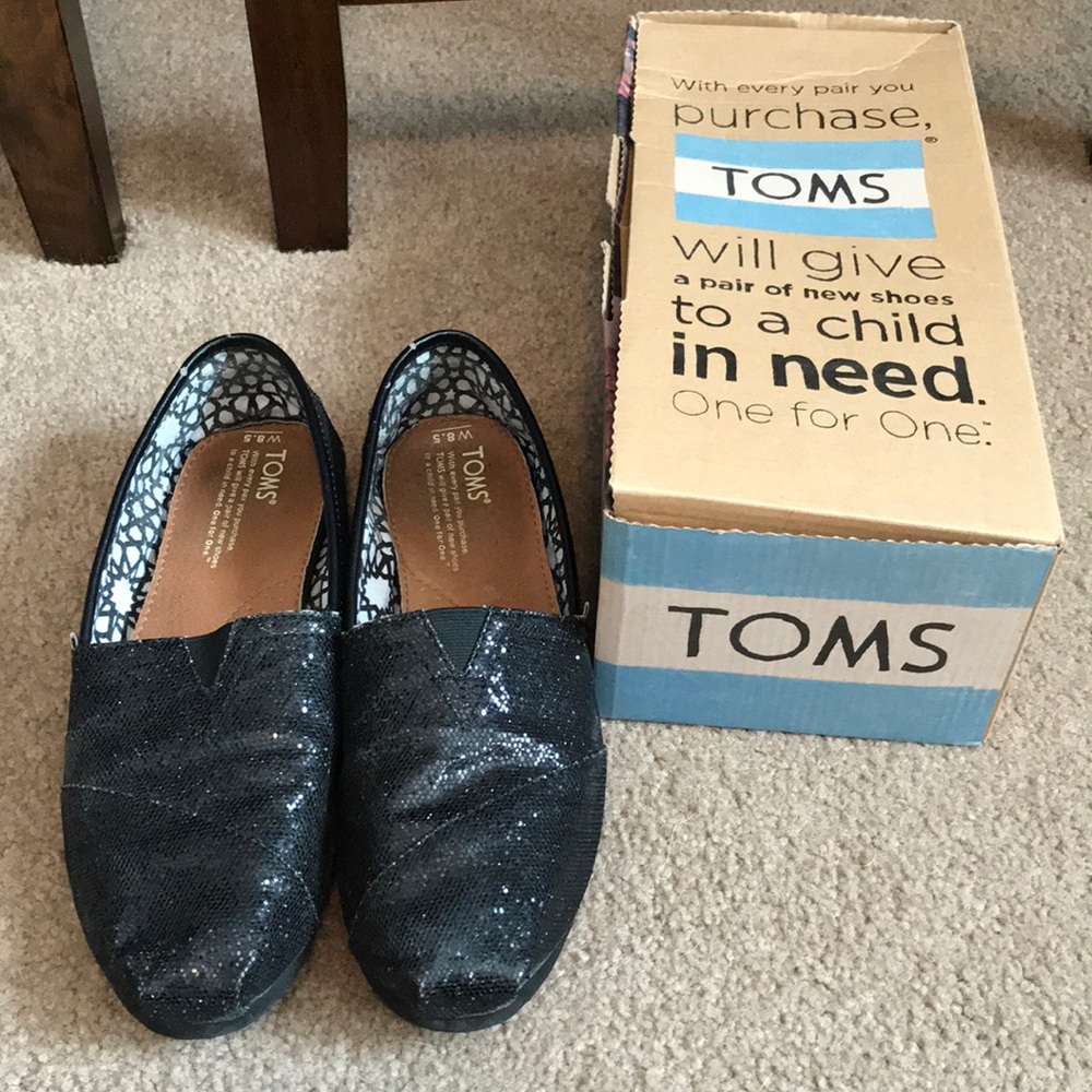 Black glitter Toms
